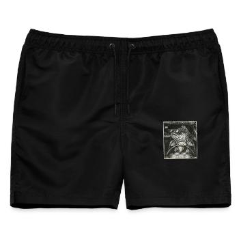 Zander Geblitzt - Männer Badeshorts - Schwarz - Vorne - AI Model Male 178 light (178cm)