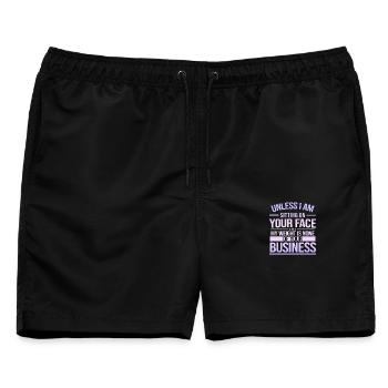 Außer ich sitze auf deinem Gesicht - Männer Badeshorts - Schwarz - Vorne - AI Model Male 178 light (178cm)