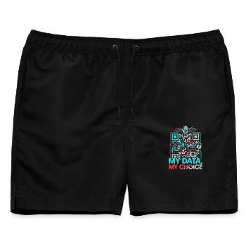 Meine Daten - Männer Badeshorts - Schwarz - Vorne - AI Model Male 178 light (178cm)