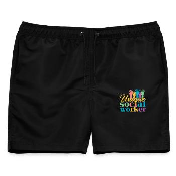 Social Worker Quote Unique Social Work - Männer Badeshorts - Schwarz - Vorne - AI Model Male 178 light (178cm)