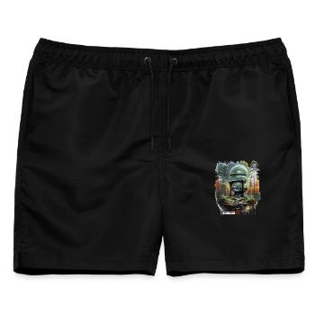 Raum in Woods Dome - Männer Badeshorts - Schwarz - Vorne - AI Model Male 178 light (178cm)