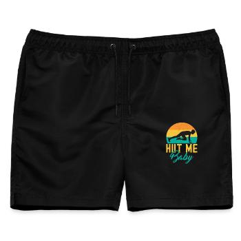 Fitness Fanatics Hiit Me Baby Calisthenics Gym - Männer Badeshorts - Schwarz - Vorne - AI Model Male 178 light (178cm)