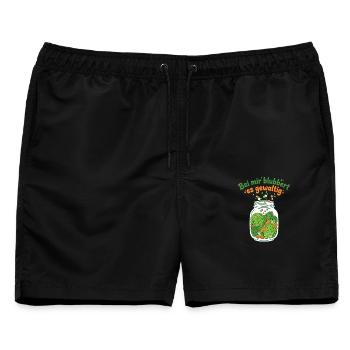 Fermentation Gemüse Einmachglas Blubbern - Männer Badeshorts - Schwarz - Vorne - AI Model Male 178 light (178cm)