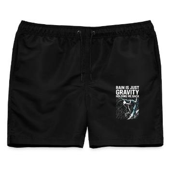 Calisthenics And Rain - Männer Badeshorts - Schwarz - Vorne - AI Model Male 178 light (178cm)