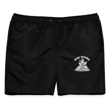 Stay Trashy Waschbär Opossum Stinktier - Männer Badeshorts - Schwarz - Vorne - AI Model Male 178 light (178cm)