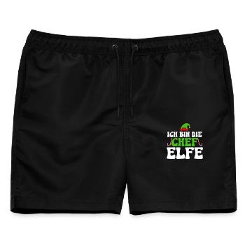 Ich bin die Chefelfe - Männer Badeshorts - Schwarz - Vorne - AI Model Male 178 light (178cm)