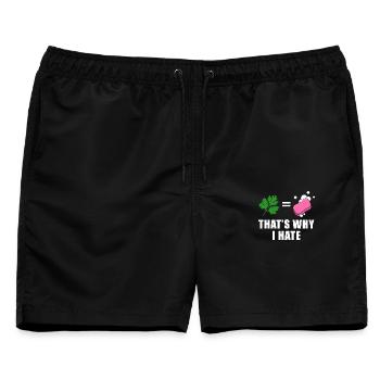 Natur gegen Seife - Männer Badeshorts - Schwarz - Vorne - AI Model Male 178 light (178cm)