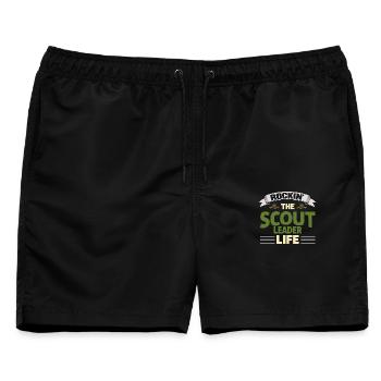 Rockin The Scout Leader Life Pfadfinderleiter - Männer Badeshorts - Schwarz - Vorne - AI Model Male 178 light (178cm)