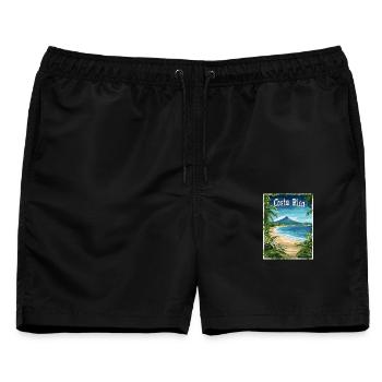 Costa Rica Tropische Strandlandschaft - Männer Badeshorts - Schwarz - Vorne - AI Model Male 178 light (178cm)