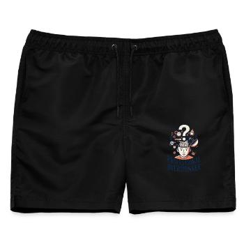 Profi Overthinker - Männer Badeshorts - Schwarz - Vorne - AI Model Male 178 light (178cm)