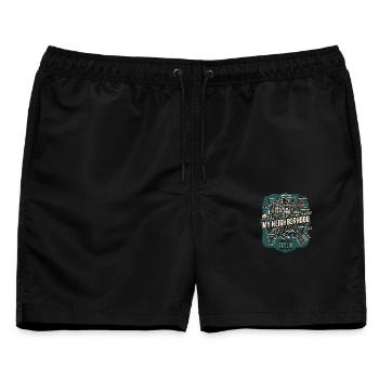 Berlin Meine Nachbarschaft - Männer Badeshorts - Schwarz - Vorne - AI Model Male 178 light (178cm)