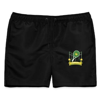 Innerlich immer Bandera — Padel 2026 - Männer Badeshorts - Schwarz - Vorne - AI Model Male 178 light (178cm)