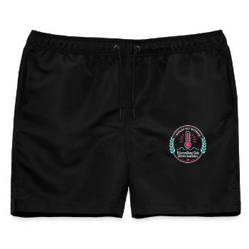 Hitzewallung Club — Mitglied seit Mittwoch - Männer Badeshorts - Schwarz - Vorne - AI Model Male 178 light (178cm)