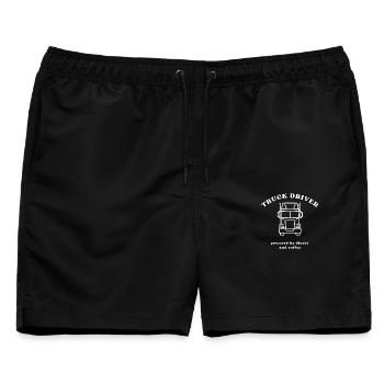 Truck Driver Diesel Kaffee - Männer Badeshorts - Schwarz - Vorne - AI Model Male 178 light (178cm)