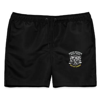 Biker werden nicht grau das ist Chrom Motorrad - Männer Badeshorts - Schwarz - Vorne - AI Model Male 178 light (178cm)