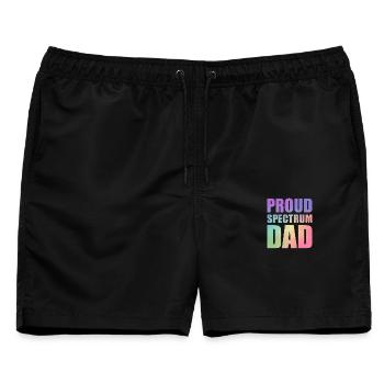 Stolzer Spectrum-Papa - Männer Badeshorts - Schwarz - Vorne - AI Model Male 178 light (178cm)