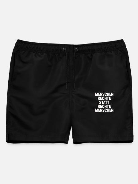 Menschenrechte Statt Rechte Menschen Protest - Männer Badeshorts - Schwarz