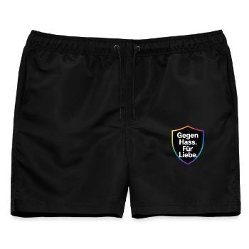 Gegen Hass Für Liebe Schild Design - Männer Badeshorts - Schwarz - Vorne - AI Model Male 178 light (178cm)
