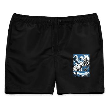 Climb Mountain Adventure - Männer Badeshorts - Schwarz - Vorne - AI Model Male 178 light (178cm)