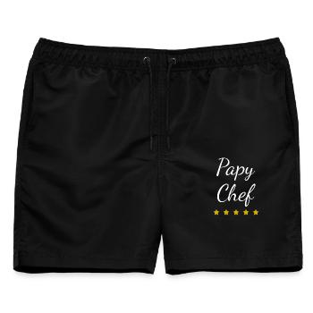 Opa Chef Stars - Männer Badeshorts - Schwarz - Vorne - AI Model Male 178 light (178cm)