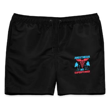 Anesthesiologist My Superpower Anesthesia - Männer Badeshorts - Schwarz - Vorne - AI Model Male 178 light (178cm)