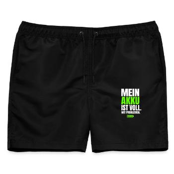Mein Akku Ist Voll Mit Problemen - Männer Badeshorts - Schwarz - Vorne - AI Model Male 178 light (178cm)
