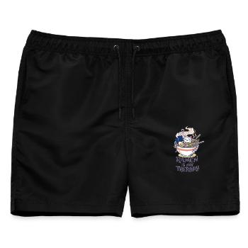 Ramen Therapy - Männer Badeshorts - Schwarz - Vorne - AI Model Male 178 light (178cm)