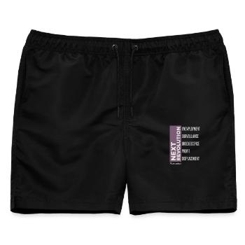 Anti AI Industrial Revolution - Männer Badeshorts - Schwarz - Vorne - AI Model Male 178 light (178cm)