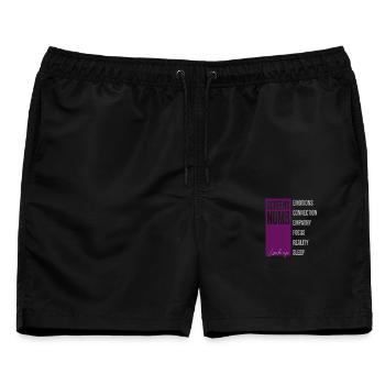 Anti Ai Screens Numb - Männer Badeshorts - Schwarz - Vorne - AI Model Male 178 light (178cm)