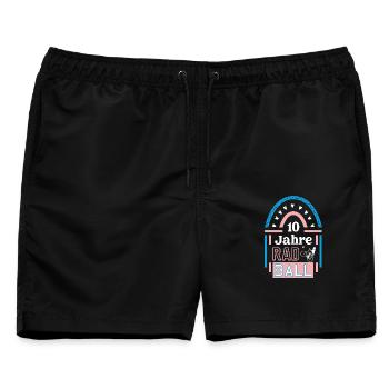 Radball Jubiläum 10 Jahre Spielerin Trainerin - Männer Badeshorts - Schwarz - Vorne - AI Model Male 178 light (178cm)