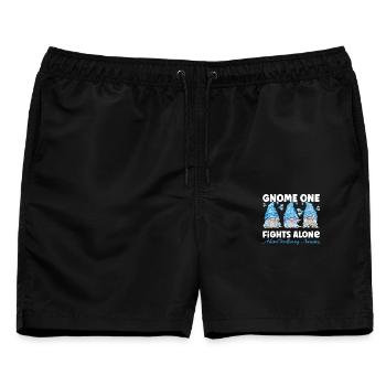 Gnom Hellblau NebenniereniNsuffizIenz - Männer Badeshorts - Schwarz - Vorne - AI Model Male 178 light (178cm)