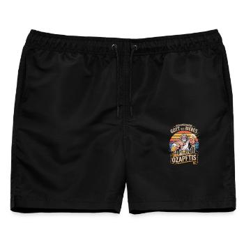  Der Griechische Gott Des Bieres Ozapftis Lustiger - Männer Badeshorts - Schwarz - Vorne - AI Model Male 178 light (178cm)