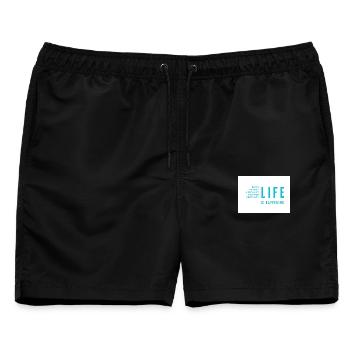 Das Leben passiert einfach - Männer Badeshorts - Schwarz - Vorne - AI Model Male 178 light (178cm)