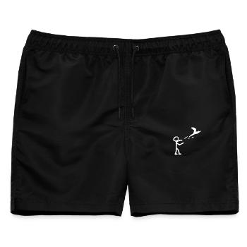 Fliegen lassen - Männer Badeshorts - Schwarz - Vorne - AI Model Male 178 light (178cm)