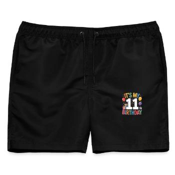 11th birthday - Männer Badeshorts - Schwarz - Vorne - AI Model Male 178 light (178cm)
