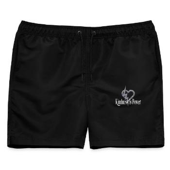 Kindness Is Power Statement Motiv - Männer Badeshorts - Schwarz - Vorne - AI Model Male 178 light (178cm)