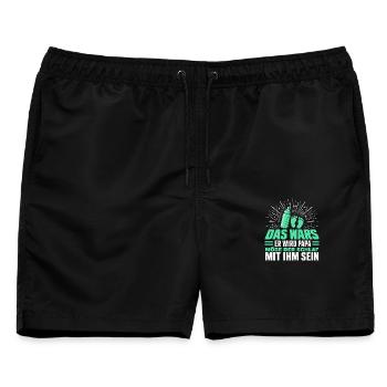 Das Wars Er wird Papa - Männer Badeshorts - Schwarz - Vorne - AI Model Male 178 light (178cm)