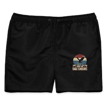 Sorry I Couldn't Hear You Over The Eagle Screeches - Männer Badeshorts - Schwarz - Vorne - AI Model Male 178 light (178cm)