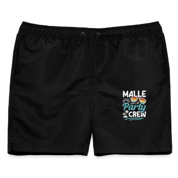 Malle Party Crew Mallorca Urlaub Gruppen - Männer Badeshorts - Schwarz - Vorne - AI Model Male 178 light (178cm)