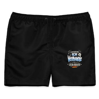 Emotionale Verhandlung mit Bildschirm - Männer Badeshorts - Schwarz - Vorne - AI Model Male 178 light (178cm)