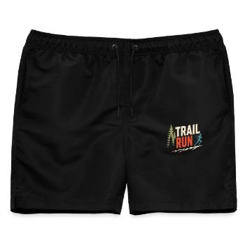 Trail Run - Männer Badeshorts - Schwarz - Vorne - AI Model Male 178 light (178cm)
