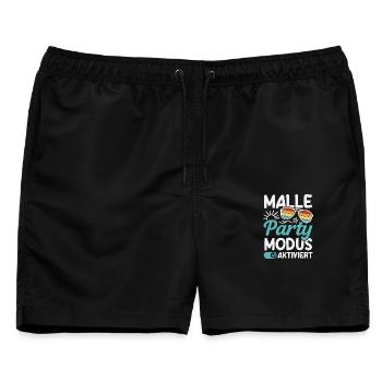 Malle Party Modus Mallorca Urlaub Gruppen - Männer Badeshorts - Schwarz - Vorne - AI Model Male 178 light (178cm)