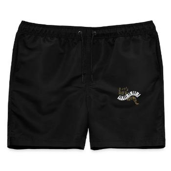 Klavier Noten Piano Musik Pianist Musiker Keyboard - Männer Badeshorts - Schwarz - Vorne - AI Model Male 178 light (178cm)