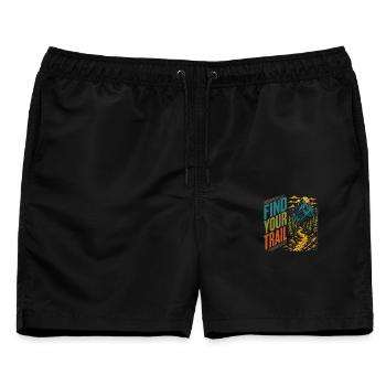 Berge – Finde deine Spur - Männer Badeshorts - Schwarz - Vorne - AI Model Male 178 light (178cm)