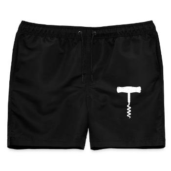 Korkenzieher Vintage Wein Icon - Männer Badeshorts - Schwarz - Vorne - AI Model Male 178 light (178cm)