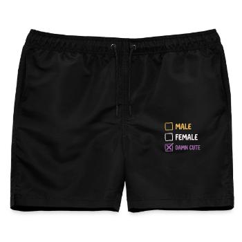 Pride Month LGBTQ – Nicht-binär, geschlechtsfluid - Männer Badeshorts - Schwarz - Vorne - AI Model Male 178 light (178cm)