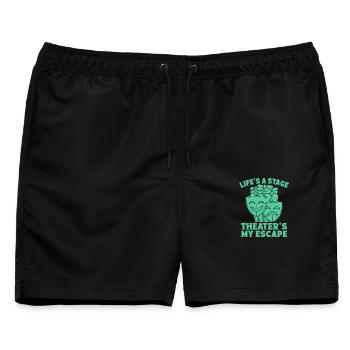Musical Theatre Life´s A Stage Actors Theater - Männer Badeshorts - Schwarz - Vorne - AI Model Male 178 light (178cm)
