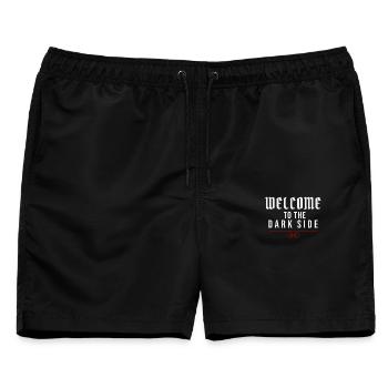 Willkommen auf der dunklen Seite – Dunkle Versuchung - Männer Badeshorts - Schwarz - Vorne - AI Model Male 178 light (178cm)