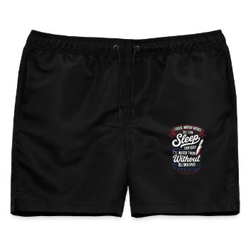 Pause Horror Movies Sleep Funny Quote - Männer Badeshorts - Schwarz - Vorne - AI Model Male 178 light (178cm)