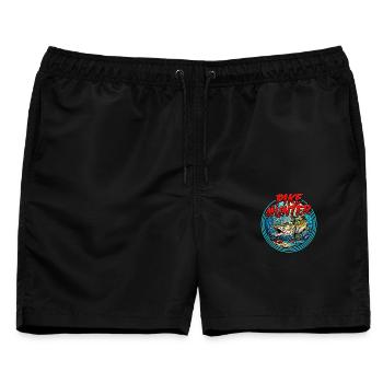 Hecht Angeln Motiv - Männer Badeshorts - Schwarz - Vorne - AI Model Male 178 light (178cm)